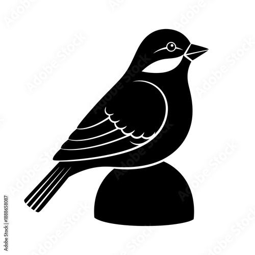 Creative Detailed Tabletop Bird Figurine Vector Illustration | Decorative Home Accent Artwork | Minimal Nature Sculpture Design