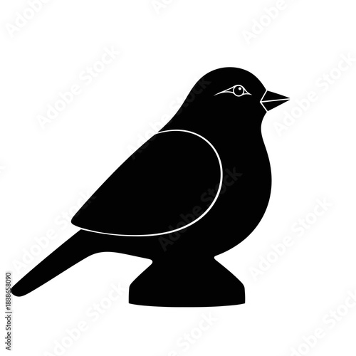 Creative Detailed Tabletop Bird Figurine Vector Illustration | Decorative Home Accent Artwork | Minimal Nature Sculpture Design