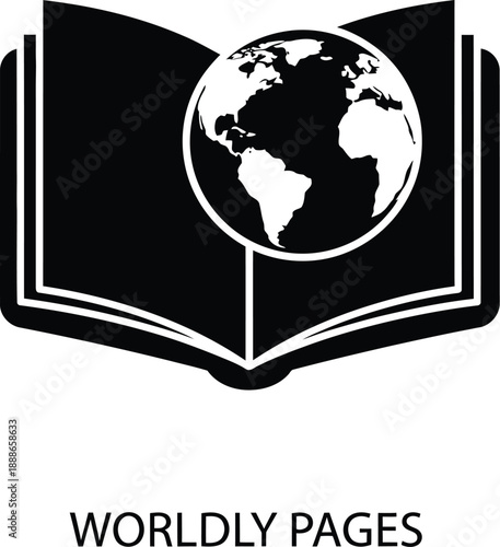 An open book with a globe illustration on one of its pages, symbolizing global knowledge and education.