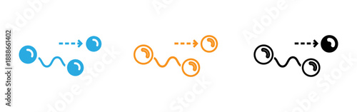 Sound wave transmission and ear icons in blue orange and black