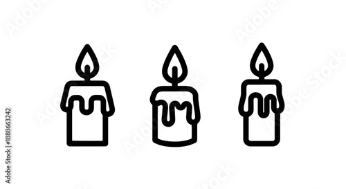 Candle Icons: Burning Flames for Warmth, Ambiance, and Celebration