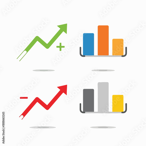 Stock Market Growth and Bar Chart Comparison
