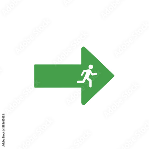 Exit Arrow with Running Person