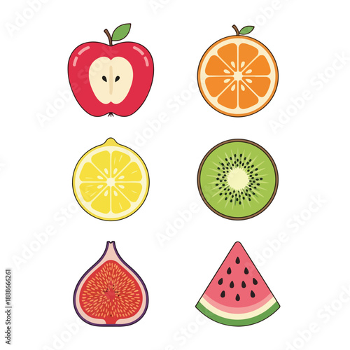 Assorted Fruit Halves and Slice