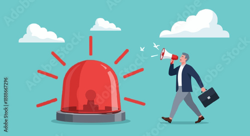 Warning Alert with a Man