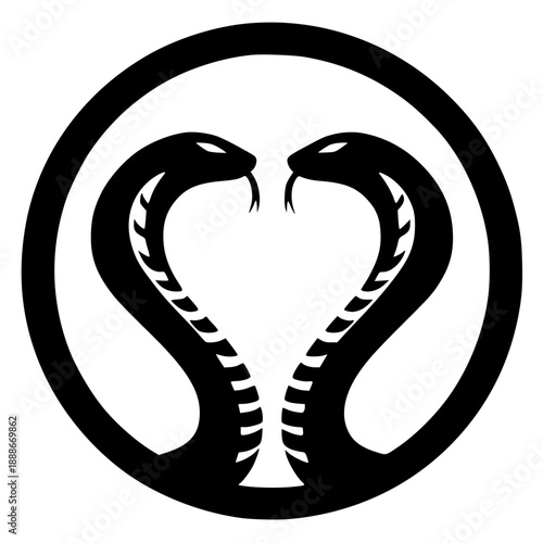 Silhouette of two cobra logo
