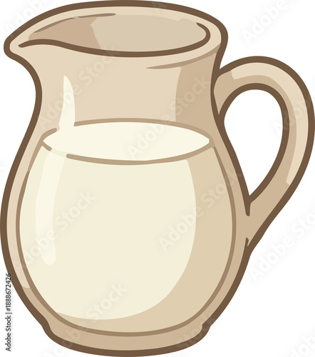 illustration of minimalist brown jug of milk