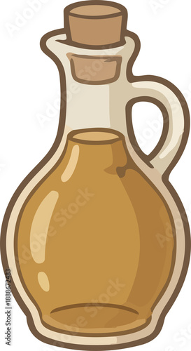 olive oil jar with cork isolated on white background