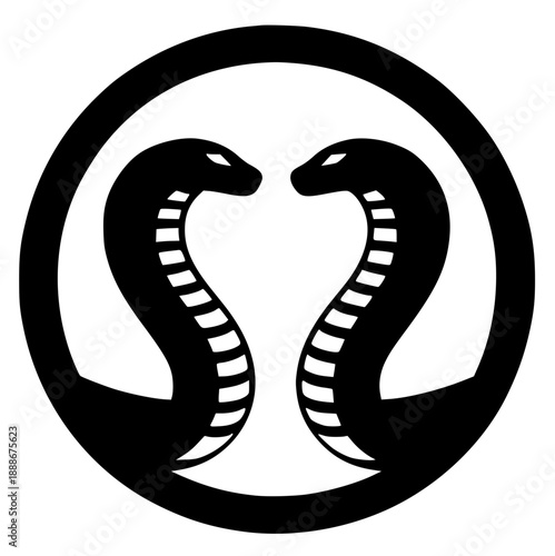 Silhouette of two cobra logo