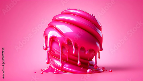 pink ice cream isolated