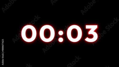 Wallpaper Mural Countdown timer clock number illustration. Counter timer number. Neon timer clock countdown number. Torontodigital.ca