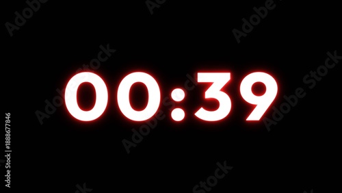 Wallpaper Mural Countdown timer clock number illustration. Counter timer number. Neon timer clock countdown number. Torontodigital.ca