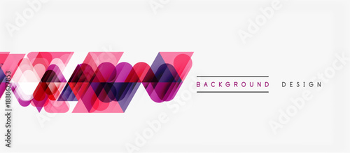 Abstract ribbon design. Vibrant magenta, purple layers create dynamic visual flow. Clean white background enhances modern aesthetic.