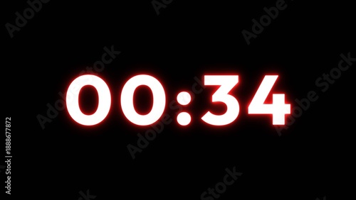 Wallpaper Mural Countdown timer clock number illustration. Counter timer number. Neon timer clock countdown number. Torontodigital.ca