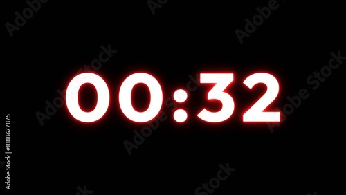 Wallpaper Mural Countdown timer clock number illustration. Counter timer number. Neon timer clock countdown number. Torontodigital.ca