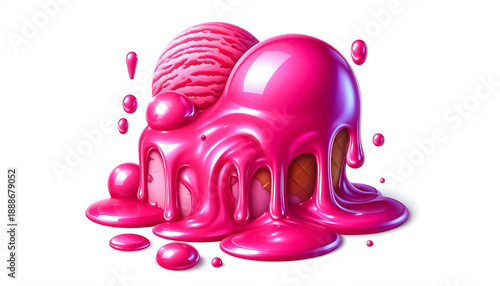 pink ice cream isolated