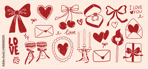 Cute romantic hand draw illustration