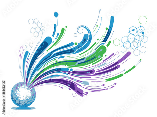 Dynamic Splash of Colors and Shapes in Abstract Motion via ImageFX