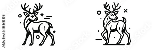 Elegant vector illustration of a deer in a modern design style