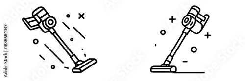 Modern vacuum cleaner design in vector style for household cleaning