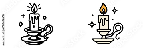 Vector illustration of decorative candles with dripping wax