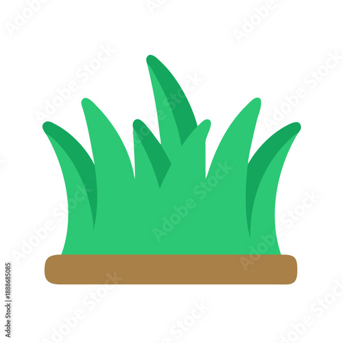 Flat design illustration of a green grass patch