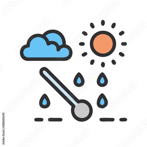 Weather forecast icon showing sunny and rainy conditions ahead
