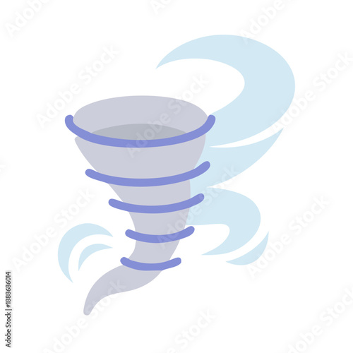 Stylized tornado illustration on White Background conveying weather concept