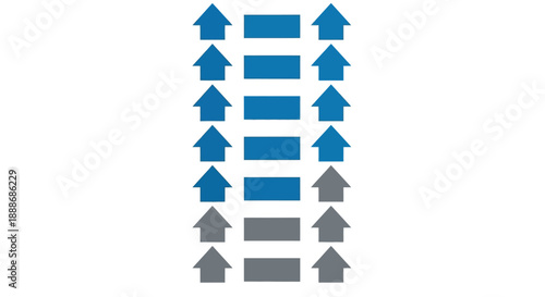 Visualizing progress stages with blue active and grey inactive segments