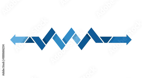 Dynamic wavy arrow line vector graphic symbolizing process, data flow, or progress