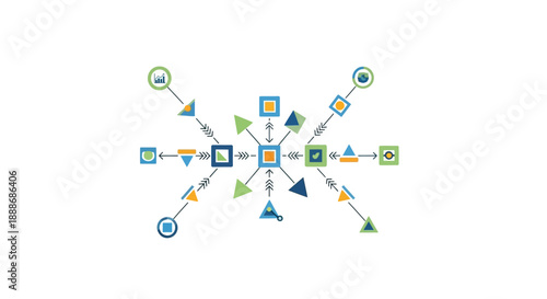 Visualizing information flow and data processing in an interconnected network diagram