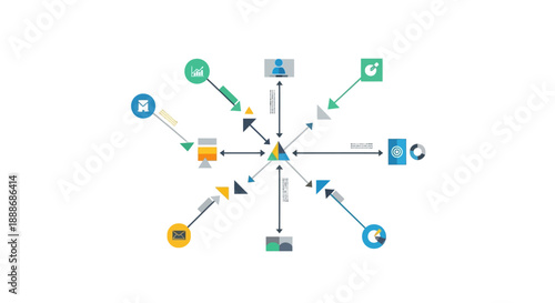 Abstract Illustration of Digital Information Flow and Network Connections