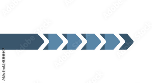 Sequential Business Process Infographic with Forward-Moving Arrows on White Background