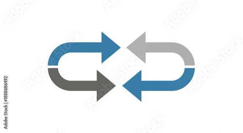 Dynamic Process Flow with Bidirectional Arrows - Digital Exchange Concept