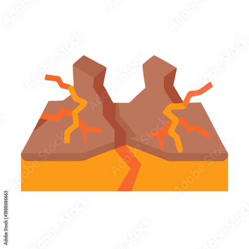 Abstract geological landscape showing tectonic plates and geothermal activity