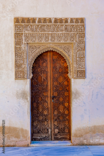 Intricately carved wooden d...