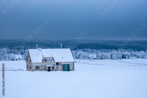 house in the snow