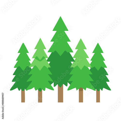 Vászonkép Flat style trees illustration on White Background for commercial purposes