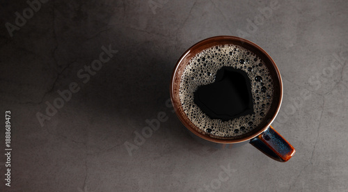 Fotografi Coffee Lover Concept. Coffee Cup with Heart Shape inside