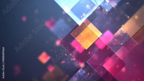 Abstract geometric shapes with particles