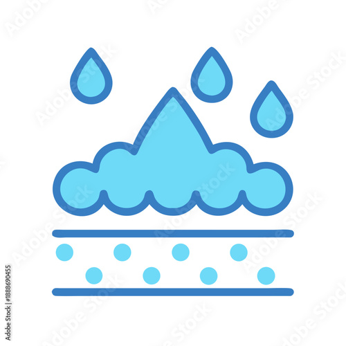 Absorbent material graphic illustration with water drop icon