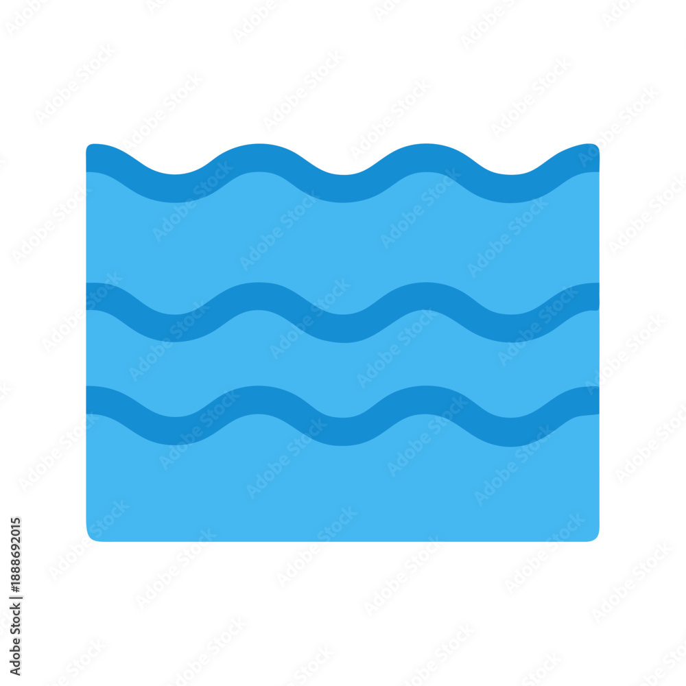 Obraz premium Stylized blue water wave pattern on White Background