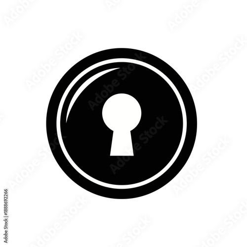 Minimalist lock icon with keyhole