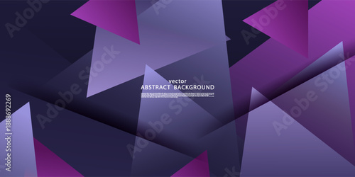 Abstract overlapping triangles background. Simple purple banner design background pattern. eps10