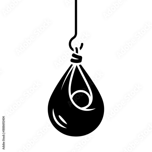 Minimalist hanging punching bag icon