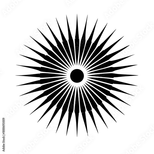 3D Alpona Sun Wheel Pattern with Radiating Curved Lines