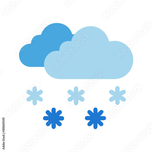 Simple weather icon: Clouds with falling snow graphic design