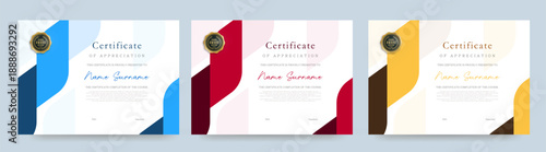 Elegant modern minimal certificate diploma template with clean layout suitable for award appreciation completion or achievement in education or corporate use