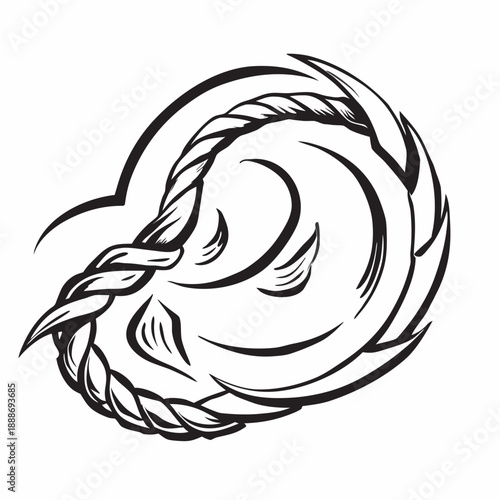 3D Alpona Circular Rope Pattern with Twisted Ornamental Design