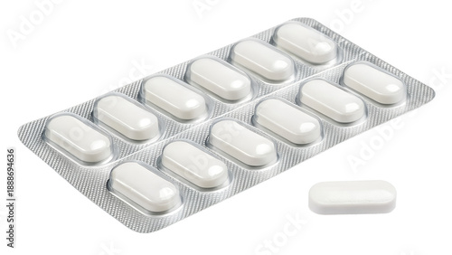 Medicine blister isolated on transparent background